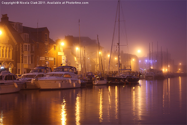 Foggy Harbour Picture Board by Nicola Clark