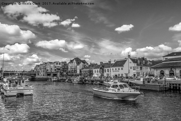 Harbour In Mono Picture Board by Nicola Clark