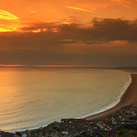 Buy canvas prints of Sunset Over Chesil by Nicola Clark