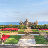 Buy canvas prints of Sandsfoot Castle And Gardens by Nicola Clark