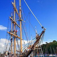 Buy canvas prints of Climbing The Rigging by Nicola Clark