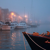Buy canvas prints of Boats In The Fog by Nicola Clark