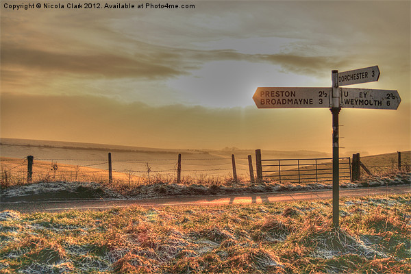 Winter Landscape Dorset Picture Board by Nicola Clark