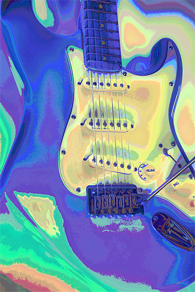 Electric Guitar Art Picture Board by Nicola Clark
