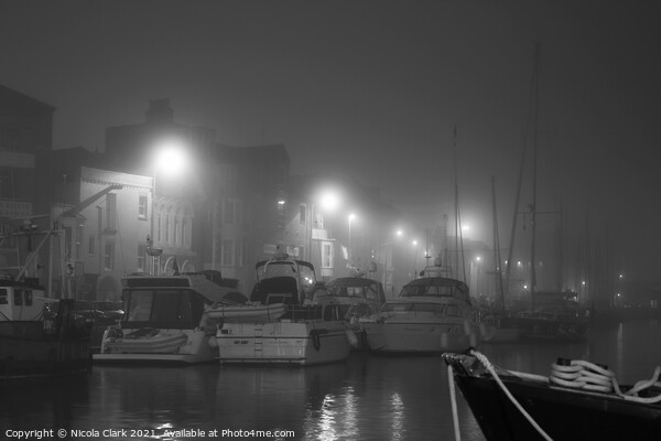 Fog In The Harbour Picture Board by Nicola Clark