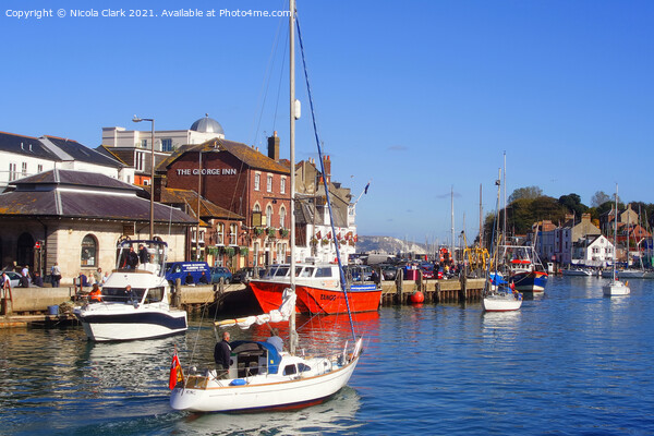 Vibrant Boats at Weymouth Harbour Picture Board by Nicola Clark