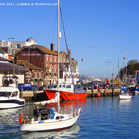 Buy canvas prints of Vibrant Boats at Weymouth Harbour by Nicola Clark