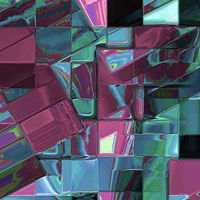 Buy canvas prints of Mosaic Abstract (Claret & Blue) by Nicola Hawkes