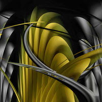 Buy canvas prints of Underworld (Digital Abstract/Yellow) by Nicola Hawkes