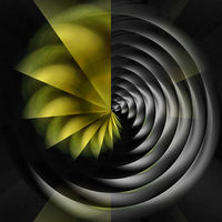 Buy canvas prints of  Black Hole (yellow) by Nicola Hawkes