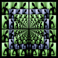 Buy canvas prints of  Elegance Repeated (green & blue) by Nicola Hawkes