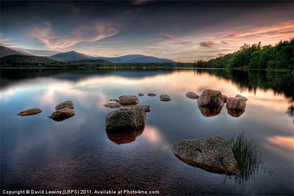 Loch Morlich - Sunset Picture Board by David Lewins (LRPS)