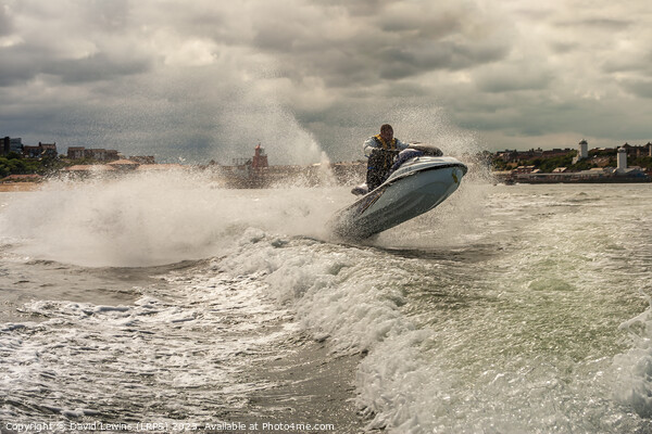 River Tyne Jetski Picture Board by David Lewins (LRPS)