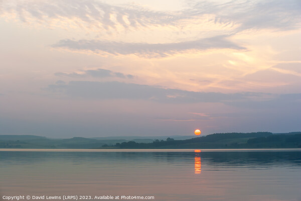 Sunset over Derwent Reservoir Picture Board by David Lewins (LRPS)