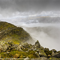 Buy canvas prints of Crinkle Crags in the Clouds by David Lewins (LRPS)
