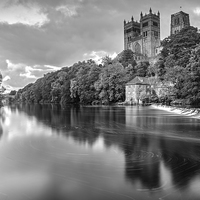 Buy canvas prints of Durham Cathedral Black and White by David Lewins (LRPS)