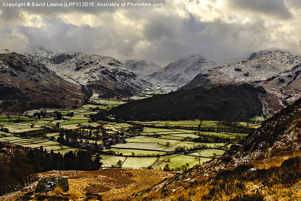   Borrowdale Valley in Winter Picture Board by David Lewins (LRPS)