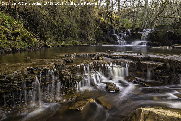 Hareshaw Burn Waterfall Picture Board by David Lewins (LRPS)