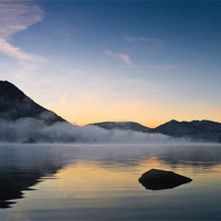 Buy canvas prints of Mist Over Norfolk Island - Ullswater, Cumbria by David Lewins (LRPS)