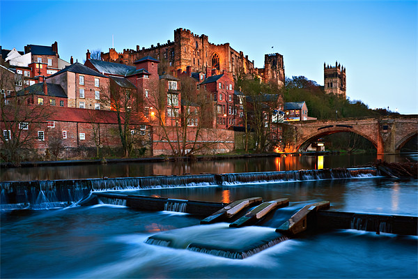 Dusk In Durham City Picture Board by David Lewins (LRPS)