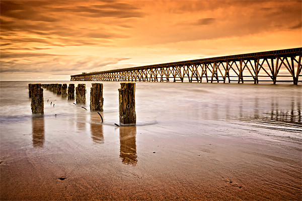 The Old Piers, North Sands, Hartlepool. UK Picture Board by David Lewins (LRPS)
