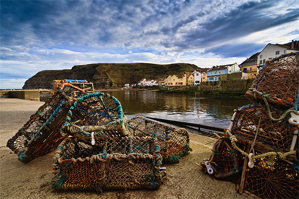 Staithes Harbour Picture Board by David Lewins (LRPS)