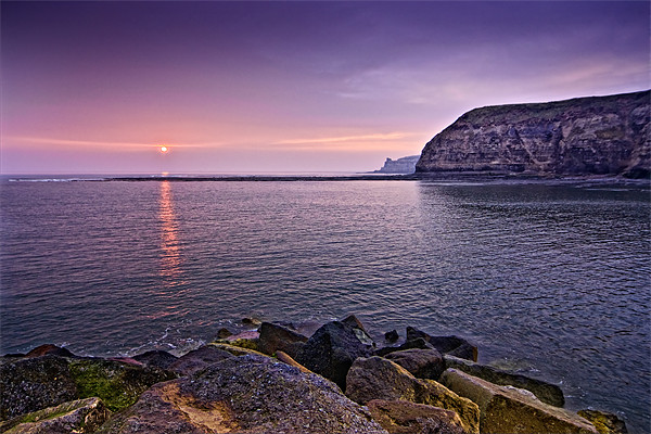 Sunrise, Staithes Harbour Picture Board by David Lewins (LRPS)