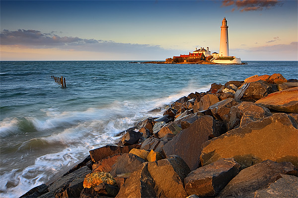 St. Marys Lighthouse, Whitley Bay Picture Board by David Lewins (LRPS)