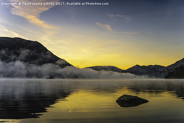 Misty Ullswater Sunrise Picture Board by David Lewins (LRPS)