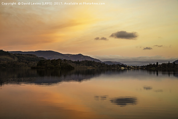 Sunrise Derwentwater Picture Board by David Lewins (LRPS)