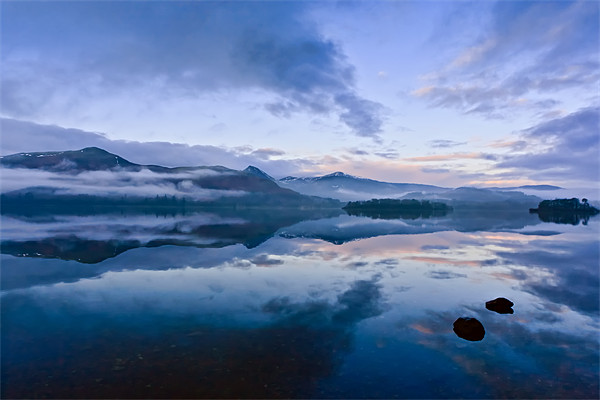 The Cold Light of Day, Derwentwater, Lake District Picture Board by David Lewins (LRPS)