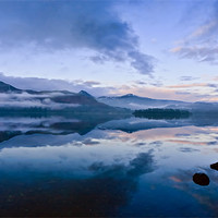 Buy canvas prints of The Cold Light of Day, Derwentwater, Lake District by David Lewins (LRPS)