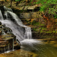 Buy canvas prints of Ashgill Waterfalls - Alston, Upper Teesdale Valley by David Lewins (LRPS)
