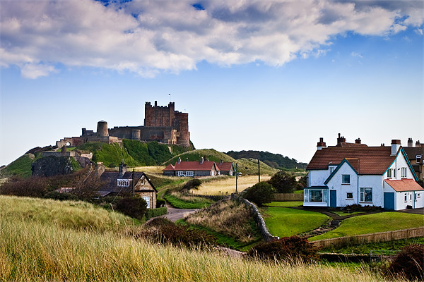 Bamburgh Castle & Village, Northumberland Picture Board by David Lewins (LRPS)