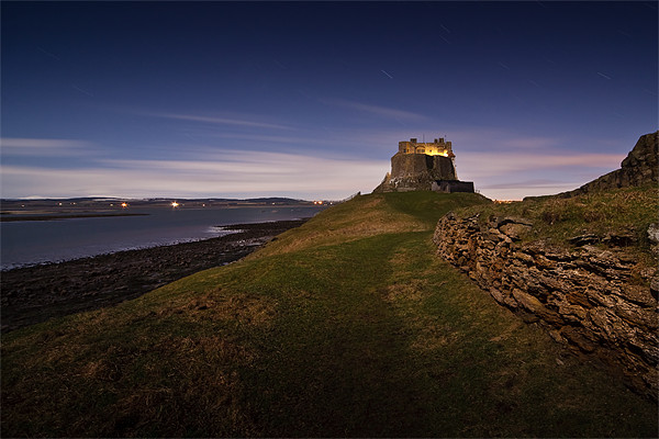 Lindisfarne Castle by Moonlight Picture Board by David Lewins (LRPS)