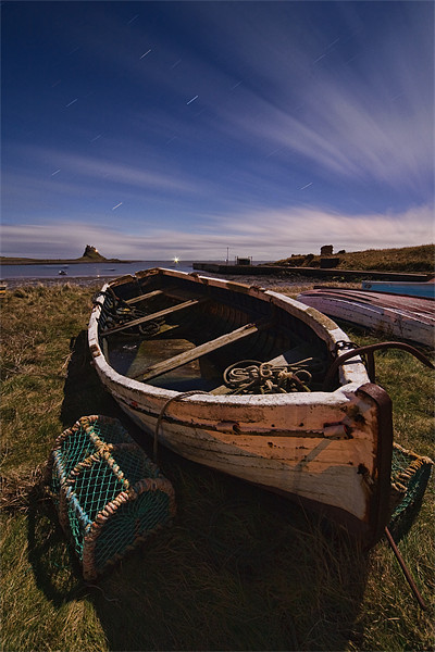 Classic Lindisfarne by Moonlight Picture Board by David Lewins (LRPS)