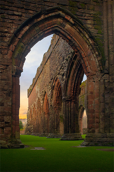 Sunrise at Sweetheart Abbey, Dumfries and Galloway Picture Board by David Lewins (LRPS)