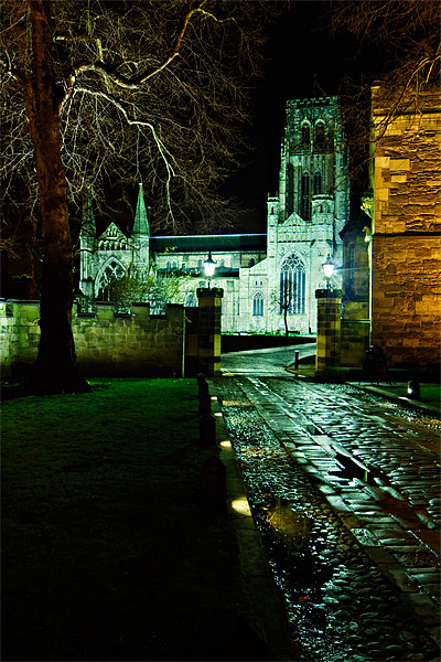 Durham Cathedral - Night View Picture Board by David Lewins (LRPS)