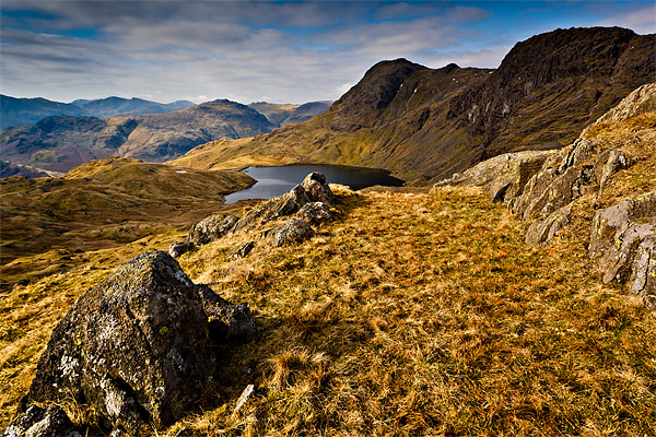 Stickle Tarn, Great Langdale, Cumbria Picture Board by David Lewins (LRPS)