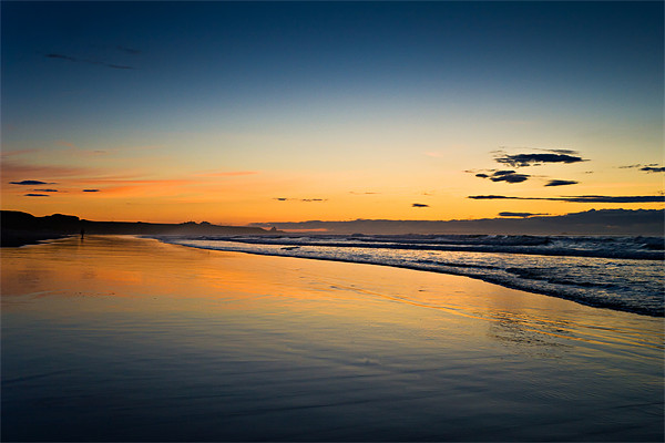 Sunset, Bamburgh, Northumberland Coast Picture Board by David Lewins (LRPS)
