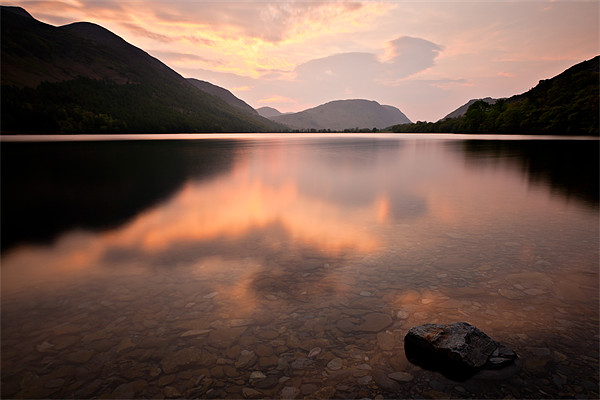 Sunset Buttermere, Cumbria Picture Board by David Lewins (LRPS)
