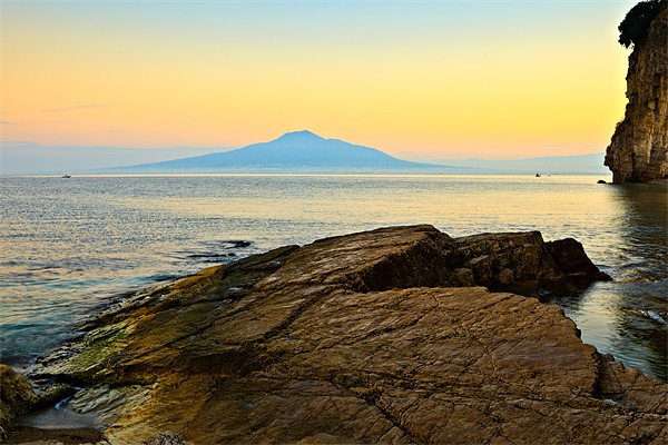 Vesuvius at Sunrise Picture Board by David Lewins (LRPS)