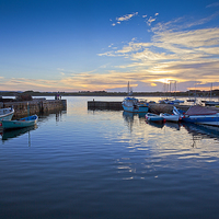 Buy canvas prints of Beadnell Harbour Sunset, Northumberland by Dave Turner