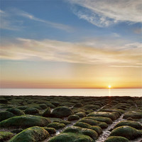 Buy canvas prints of Sunset at Hunstanton, Norfolk by Dave Turner