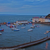 Buy canvas prints of Tenby Harbour. Evening High Tide. by paulette hurley