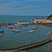 Buy canvas prints of Tenby Harbour.High Tide.Wales. by paulette hurley