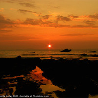 Buy canvas prints of Broadhaven Sunset.Pembrokeshire. by paulette hurley