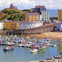 Buy canvas prints of Tenby Harbour. Summer. by paulette hurley