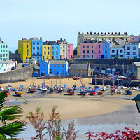 Buy canvas prints of Tenby Harbour.Wales. by paulette hurley