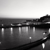 Buy canvas prints of Tenby Harbour. Black + White. by paulette hurley